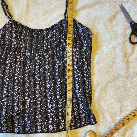FREE PEOPLE Donna Printed Spaghetti Straps Black Cami Top.Size M - Picture 13 of 14